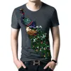 Sommar Elegant T-shirt Mäns Peacock Sequined Sequins T Shirts Men Fashion Cotton Tops Tee Shirt Man Sakura Kläder 210716