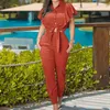 Ruffles Hem Knuted Design Plain Top Pants Set Summer Women Two Piece Set 210521