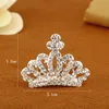 Girls Crown Hairpins Rhinestone Crystal Princess Hair Clips Combs Headwear Children Kids Party Jewelry Ornaments Accessories