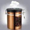 스테인레스 스틸 밀폐 용기 커피 밀가루 ​​설탕 컨테이너 홀더 커피 콩에 대 한 저장 병 항아리 210331