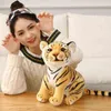 Simulation d'animaux en peluche de tigre blanc, jouets doux pour bébé, poupée de tigre, oreiller pour enfants, cadeau de noël, décoration de la maison
