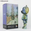 New bearbrick Van Gogh 5.0 building block violence bear rural road in Provence 400% 1000% trend ornaments toy doll manual 28cm / 70cm