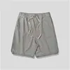 Vintage-Sweatshorts aus gewaschener Baumwolle, Sommer-Jogginghose mit elastischer Taille, kurz 210806