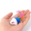 Coloré Plume Grit Petite Souris Chat Jouets Pour Chat Plume Drôle Jouer Pet chien Chat Petits Animaux plume Chaton FY4654 U0304