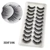 10 Pairs 3D Faux Vizon Kirpikler 100% El Yapımı Doğal Kalın Uzun Yanlış Kirpik Dramatik Sahte Lashes Makyaj 10style