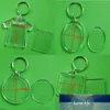 Mode Acryl Plaats Foto Fotolijst Sleutelhangers Rechthoek Transparant Leeg Frame Sleutelhanger DIY Split Ring Sleutelhanger Gift