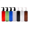 250 ml x 25 Vazio Cosmético Garrafas de Plástico Limpeza Bomba de Óleo Recipiente Massagem Dispensador Pet Garrafa Vermelho Verde Negro Negro WhiteGoods