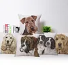 Poduszka poduszka na poduszkę Airedale Terrier Countion Labrador Dog Collie Pillcase Decor Beige Linen White poliester 45x45cm 2740616