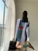 Vintage denin patchwork camisa enverbiente mulheres manga longa top e blusa botão para cima colar de desinger moda 210427