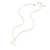 Hängsmycke halsband 2cm runda rostfritt stål berg halsband med 42 cm + 5cm länk kedja som valentines gåva