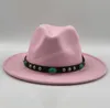 Wolle Frauen Männer Filz Fedora Hut Böhmen Band Elegante Dame Winter Herbst Jazz Kirche Pate Sombrero Caps