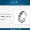 Jellystory 925 Sterling Silver Ring med Round Sapphire Zircon Gemstone Fine Smycken För Kvinnor Bröllopsfest Present Partihandel