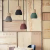 Pendant Lamps Nordic Creative Modern Minimalist Small Lamp Bar Table Dining Room Bedroom Bedside Color Cement Wood Hanging