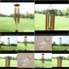 Nieuwheid items Decor Garden Druppel levering 2021 Grace diep resonant Antiek metaal Wooden 6 Tube Windchime Chapel Bells Wind Chimes Home Ornam