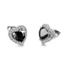 Cubic zircon heart stud örhängen älskar röd grön lila kristall örhängen studs för kvinnor mode smycken