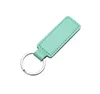 PU Leather Keychain Metal Keyring Car Keychains Pendant Personalise Gift Key Chain Mixed 10 Colors