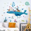 Creative Mignon Dessin Animé Mer Baleine Enfant Stickers Muraux Pour Enfants Chambres Garçon Chambre Décoration Murale Auto-Adhésif Autocollants Décoration Maison 211112