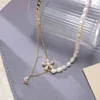 2021 Kerstmis Nieuwe Butterfly Hanger Frhwater Pearl Delicate Flower Lady Necklace