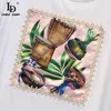 Summer Fashion Casual Pullover Tops Women Retro Ethnic Musical instrument Print White Short sleeve T-shirt 210522