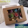 Wrap prezent 5 sztuk 12 kubek Muffin Cupcake Box z tacą do ciasta Kraft Paper Wedding Birthday Party Desery Opakowanie Case Candy1