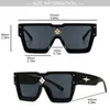 Explosive style sunglasses with rice nails European and American street style net red model women square sunglasses