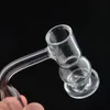 Halve las roken accessoires platte Terp Terp Slurper Quartz Banger met afgeschuinde rand en grote luchtstroom Beter Gebruik 4 parels Duidelijke Gezamenlijke kom 20mm Dia 70mm Lengte 807