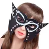 BDSM Pole Dancer Girl Stage Performance Mask Fox Headdear Faux Lederen Special Printing Provocative Retro Rivet Decoratie