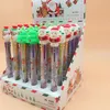 الكرتون سانتا كلوز ستة لون القلم ستيريو دمية سيليكون رئيس المدرسة الابتدائية عيد الميلاد متعدد الألوان القلم ستة لون الكرة نقطة القلم