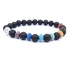 Arbre de vie Charmes Guérison 7 Chakras Coloré Pierre De Lave Perlé Bracelet Huile Essentielle Diffuseur Bracelets Main Cordes pour femmes Hommes