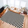 Checkerboard Printe mattor Stort område mattor för vardagsrum, icke-slip barn lekmatta mjuka sängar svart rygg golv sovrum inredning 220301