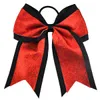 Girl Ponytail Holder Glitter Hair Rope Rubber Band Batwwork Bows Cheer Ribbon Grosgrain Cheerleading Tie8470167
