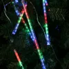 Heminredning Multi-Color 13.1ft Meteor Dusch Rain Tubes 8 LED Julljus Bröllopsfest Trädgård Xmas String Light Outdoor Indoor Decors