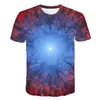 Camisetas de hombre 2022, camiseta de moda para hombre, camiseta de manga corta con estampado 3D de cielo estrellado, camiseta holgada de verano con cuello redondo grande, camiseta informal de calle