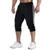 Men jogger casual smal harem shorts mjuk 3/4 byxor modemärke Sweatpants Summer Comfy Male XXXL W220307