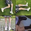 Socken Strumpfwaren Damenunterwäsche Bekleidung Japan-Stil Tra-Thin Frauen Sexy Schwarz Weiß Nylon Lange Mädchen Transparent Hohes Knie Bein Medias Elast