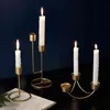 Modern Candlestick Minimalism Metal Holders Wedding Decoration Gold Dining Table Fashion Home 211222