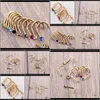 Ringar droppleverans 2021 Mix Färger Rhinestone Studs Skruva Ring Bone Bar Body Piercing Jewelry Gold Sier Nos Pin Ygurz