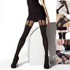 Partihandel Super Vintage Tights Bow Pantyhose Tattoo Mock Bow Suspender Sheer Strumpor Sexig Black Fishnet Pantyhose Y1130