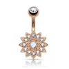 Bloem Navel Bell Button Ringen Crystal Chirurgisch Staal Anti-allergie Belly Ring Belly Piercing Body Piercing Button Rings Sieraden