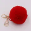 فو الفراء pompom كرات خواتم المفاتيح للبنات النساء لينة و أفخم fluffy pompoms سلاسل المفاتيح الأزياء حقيبة مجوهرات لطيف اكسسوارات