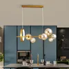 Lampes suspendues à bulles de verre G9 en métal noir/or, minimalisme nordique, luminaires suspendus pour lampes de salle à manger