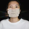 2020 Décorations de masque de visage perlé de perle brillante pour les femmes Bling Elasticity Crystal Cover Face Bijoux Cosplay Decor Party Gift Q8350919