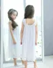 Summer Children's Girls Dress Sleepwear White Lace Cotton Princess Vintage Nightgowns Baby Nightdress Kids Clothes Vestidos 211109