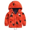 Jungen Kleidung 2-6Y Herbst Jacke Langarm Outdoor Mädchen Mantel Cartoon Mit Kapuze Kleidung Für Kinder 210515