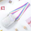 Girls Rainbow Purses and Handbags for Women Laser Leather Crossbody Bag Ladies Coin Wallet Clutch Bag