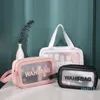 3 sets grote capaciteit make-up make-up organizer tas reizen cosmetische pvc transparante toilettassen pool strand opslag schoonheid case cases