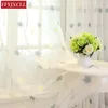 Chinese Embroidered Curtain Linen Blue Pink Flower Tulle Kitchen Girl Room Decoration & Drapes