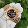 Excellent Perfect Watches men Wristwatches BPF 40 5mm 5980 5980 1R-001 Rose Gold Black Dial Chronograph Top CAL CH 28-520 C Moveme297q