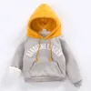 Zima Kid Grube Fleece Hoodie 3-8y Dzieci Z Długim Rękawem Ubrania Spadek Chłopiec List Z Kapturem Bluza Baby Girls Casual Luźne Kapturem 220309