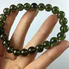 A + 100% Moldavite Verde Aerolites Checa Cristal Stone Raw Stone Moagem de 8mm Bead Meteorito Pulseira